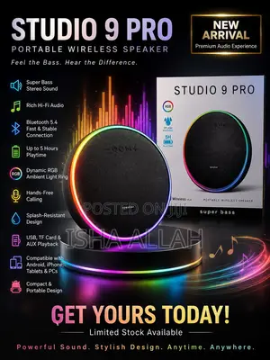 Studio 9 Pro — BassGlow Wireless Speaker