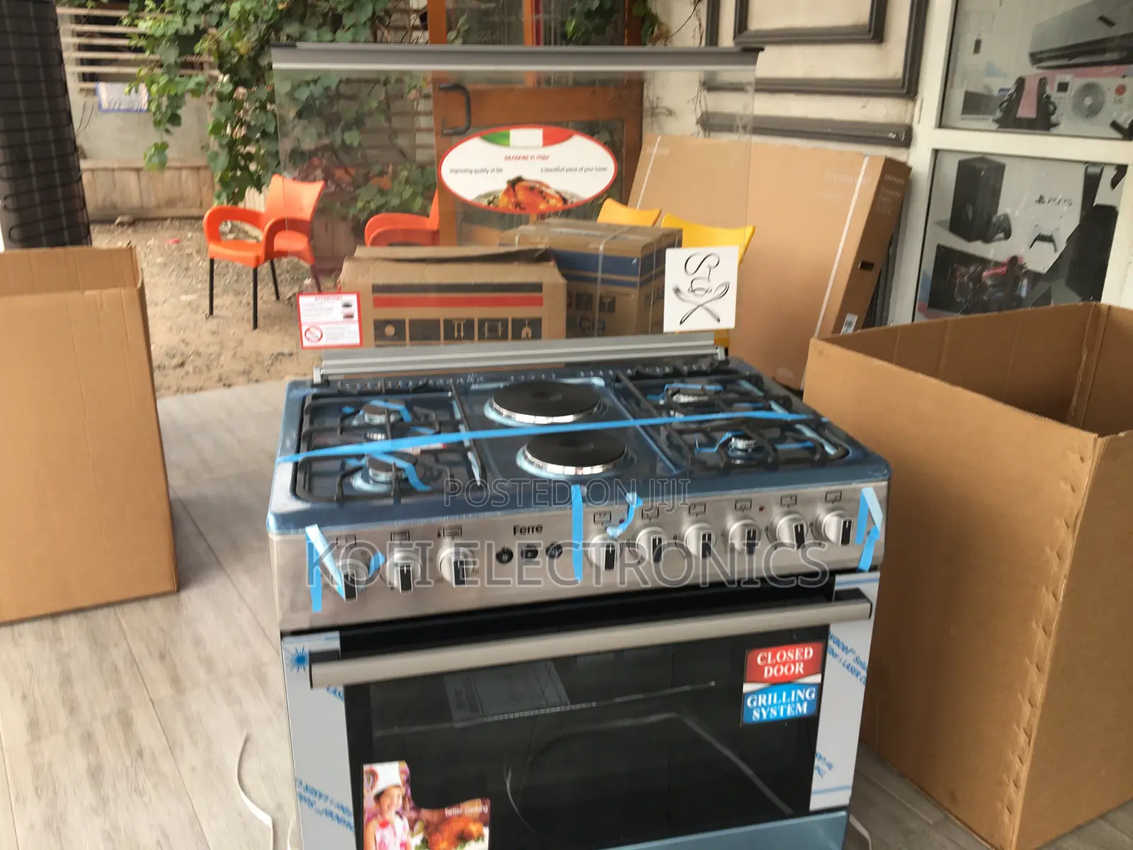 Cook Multiple Dishes on Ferre 90x60cm 4Gas+2Electric Burner
