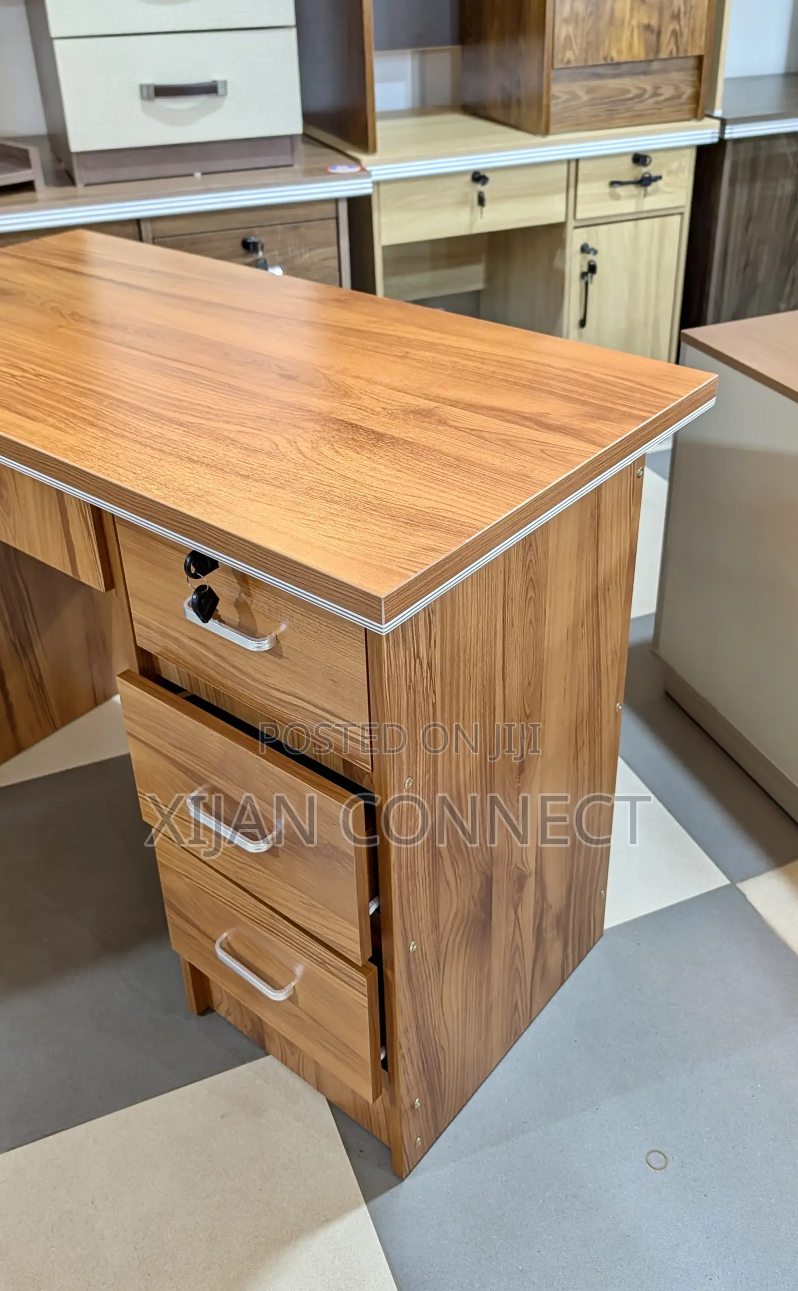 Office Desk With 3 Lockable Drawers – Computer/Study Table