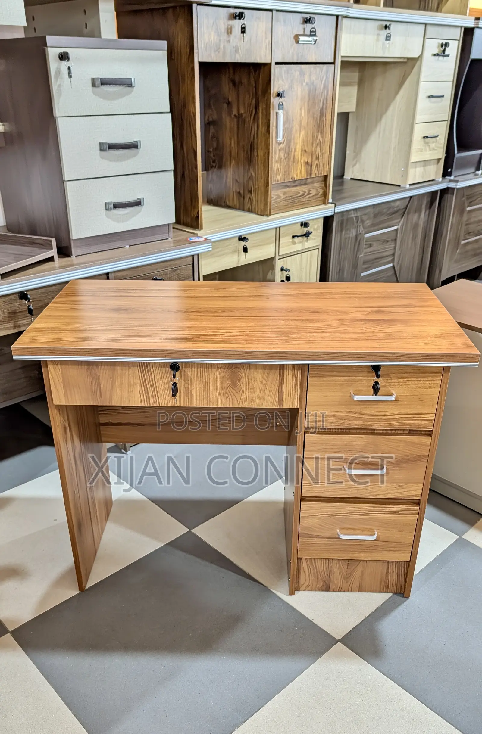 Office Desk With 3 Lockable Drawers – Computer/Study Table