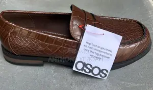 ASOS Penny Loafers in Faux Brown Croc