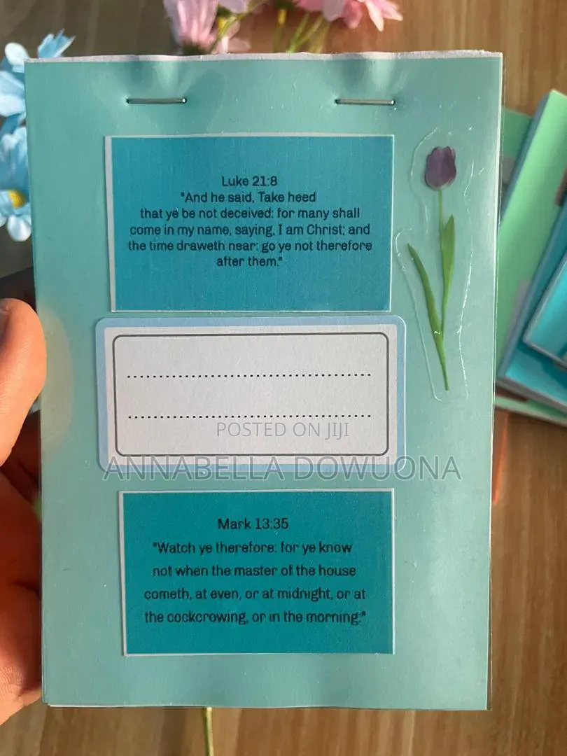 Simple Jotters With Scriptures Printed on the Front and Back