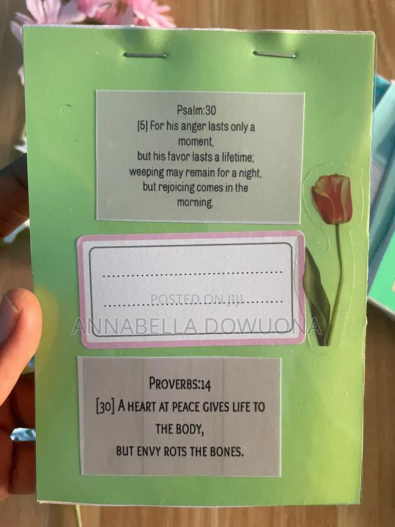 Simple Jotters With Scriptures Printed on the Front and Back
