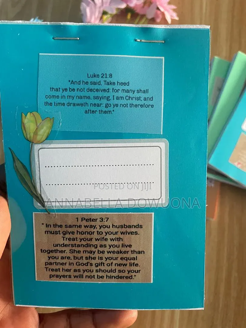Simple Jotters With Scriptures Printed on the Front and Back