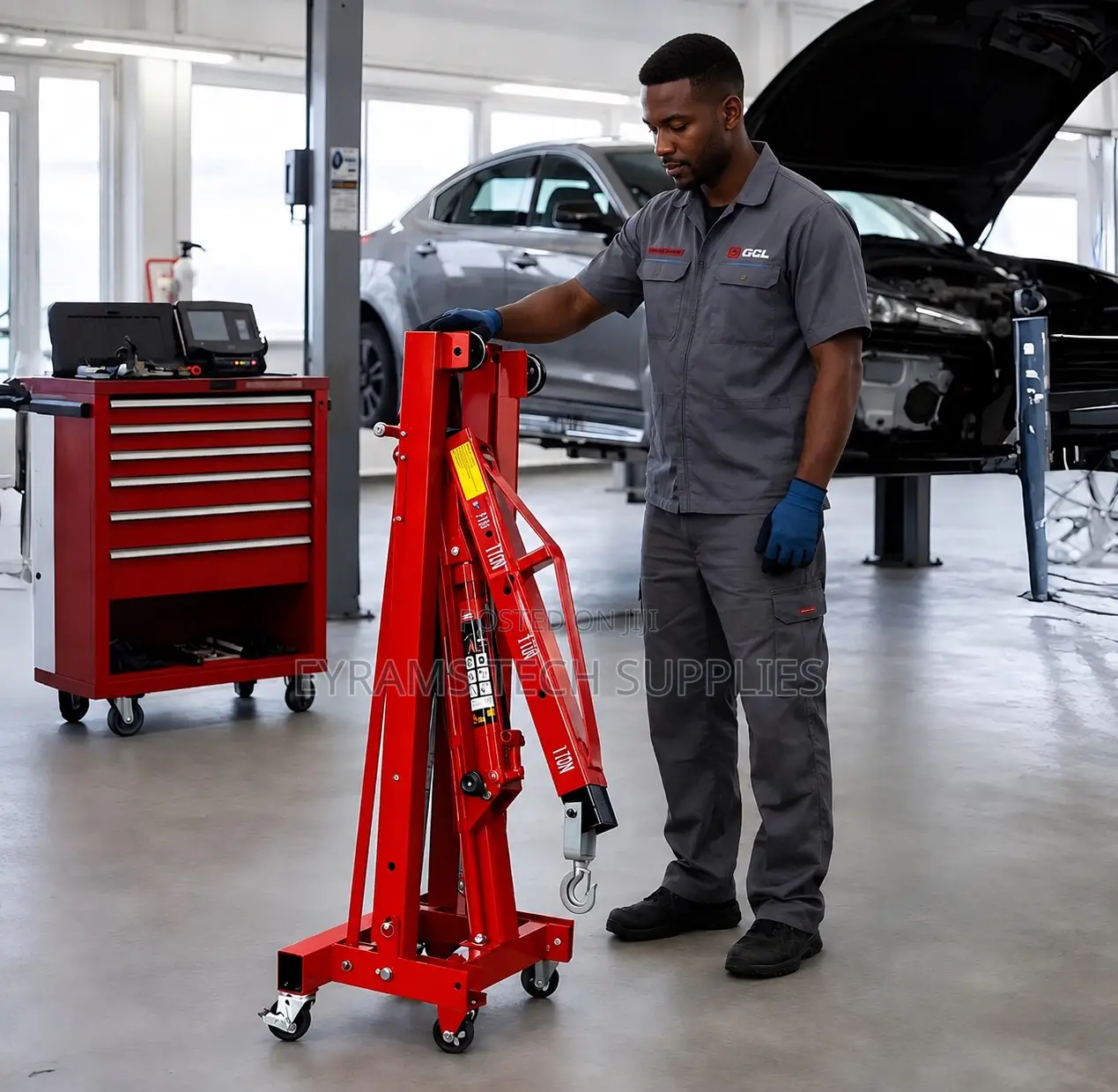 2 Ton Hydraulic Folding Engine Crane Hoist Lift Stand 2000kg