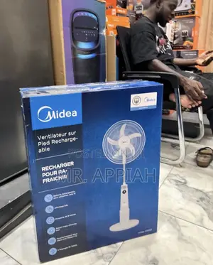 Efficient Latest Midea 18 Inch Rechargeable Standing Fan(White)