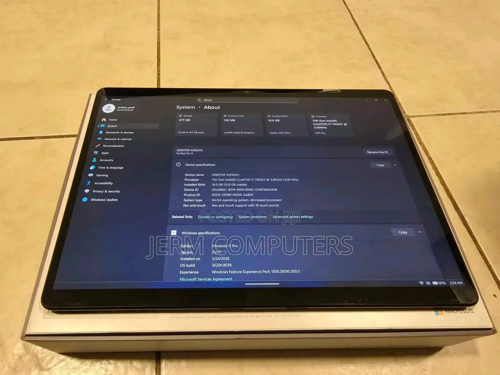 New Microsoft Surface Pro 7 512 GB Black