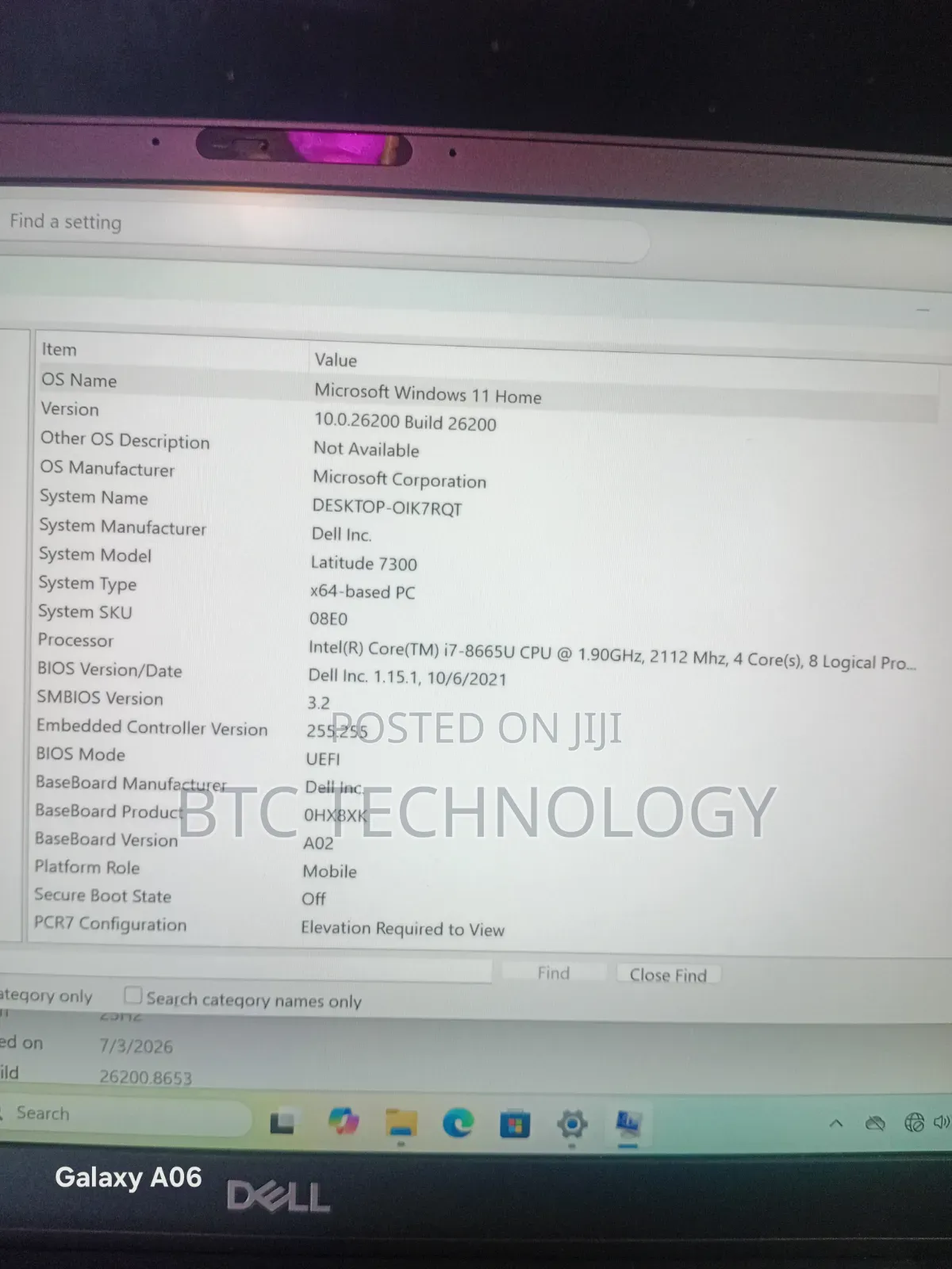 Laptop Dell Latitude 7300 16GB Intel Core i7 SSD 256GB