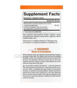 Curcuminrich, Theracurmin 30mg, 30 Caps( All Pains)