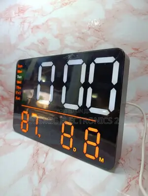 LED Digital Wall Clock With Large Display, Temperature Humidity