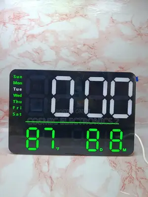 LED Digital Wall Clock With Large Display, Temperature Humidity