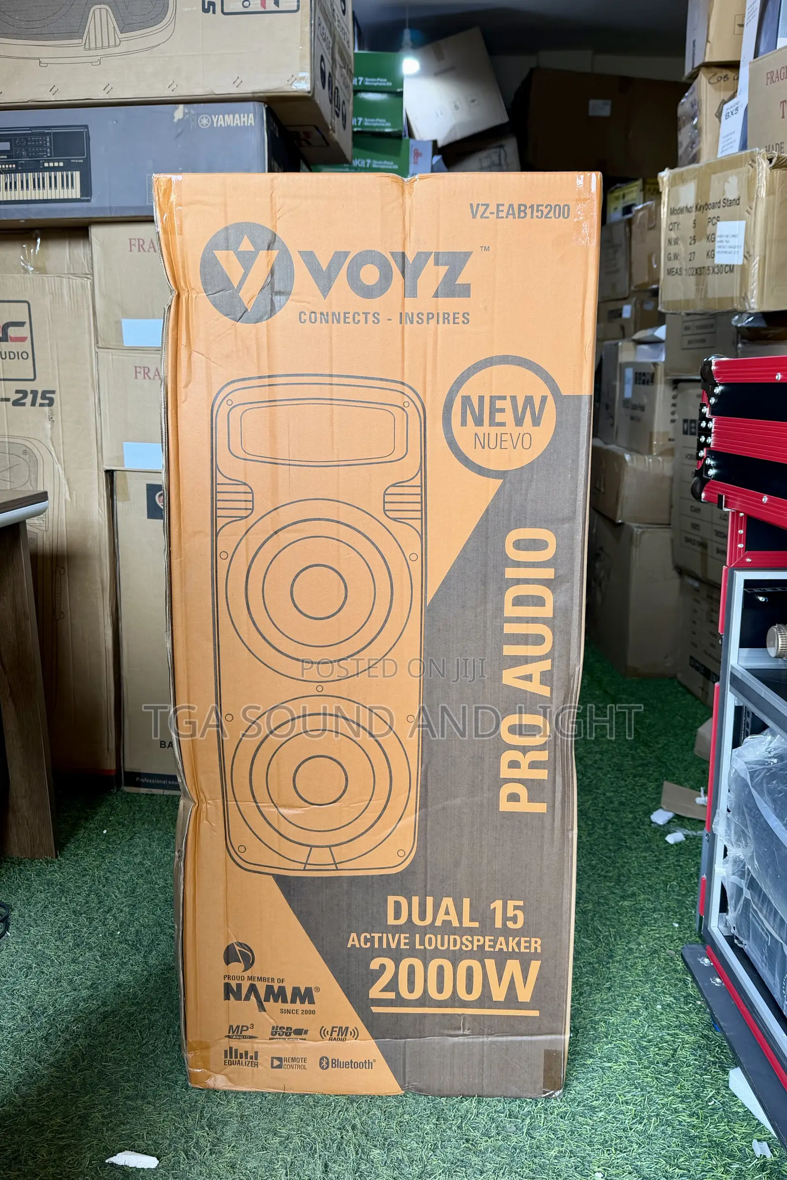 Voyz YZ-EAB15200 2x15” Rechargeable Active BT Speaker