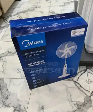 Fabulous White Midea 18′′ Rechargeable Stand Fan (Model FS45-23MRD)