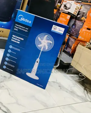 Fabulous White Midea 18′′ Rechargeable Stand Fan (Model FS45-23MRD)