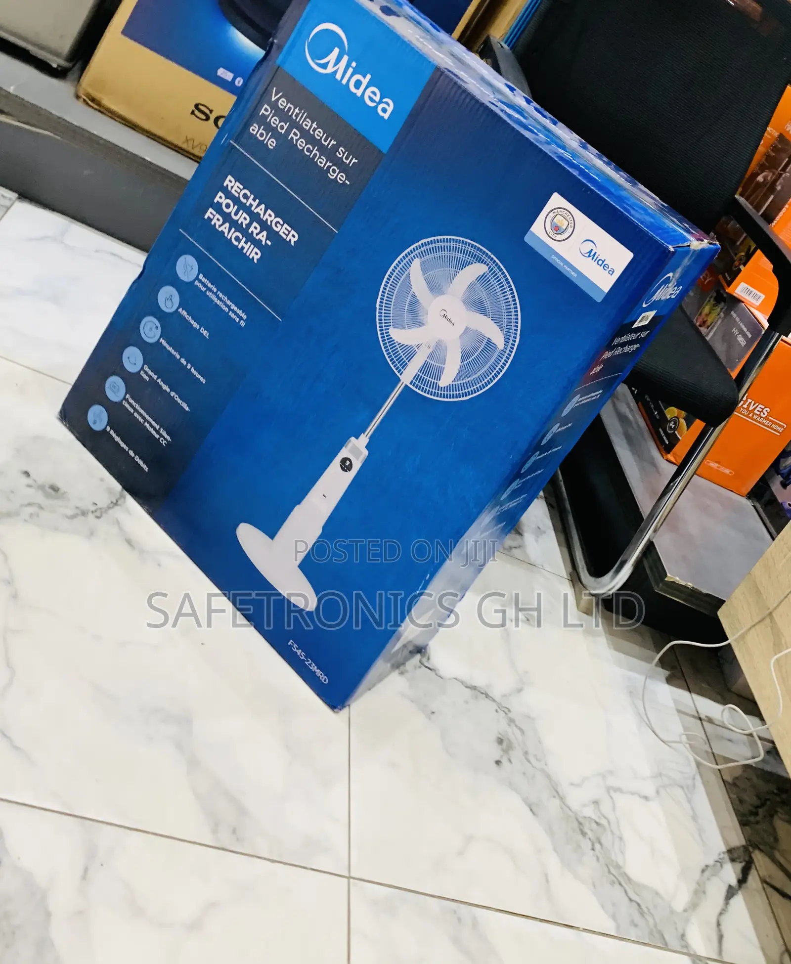 Valuable Fast Midea 18′′ Rechargeable Stand Fan (Model FS45-23MRD)