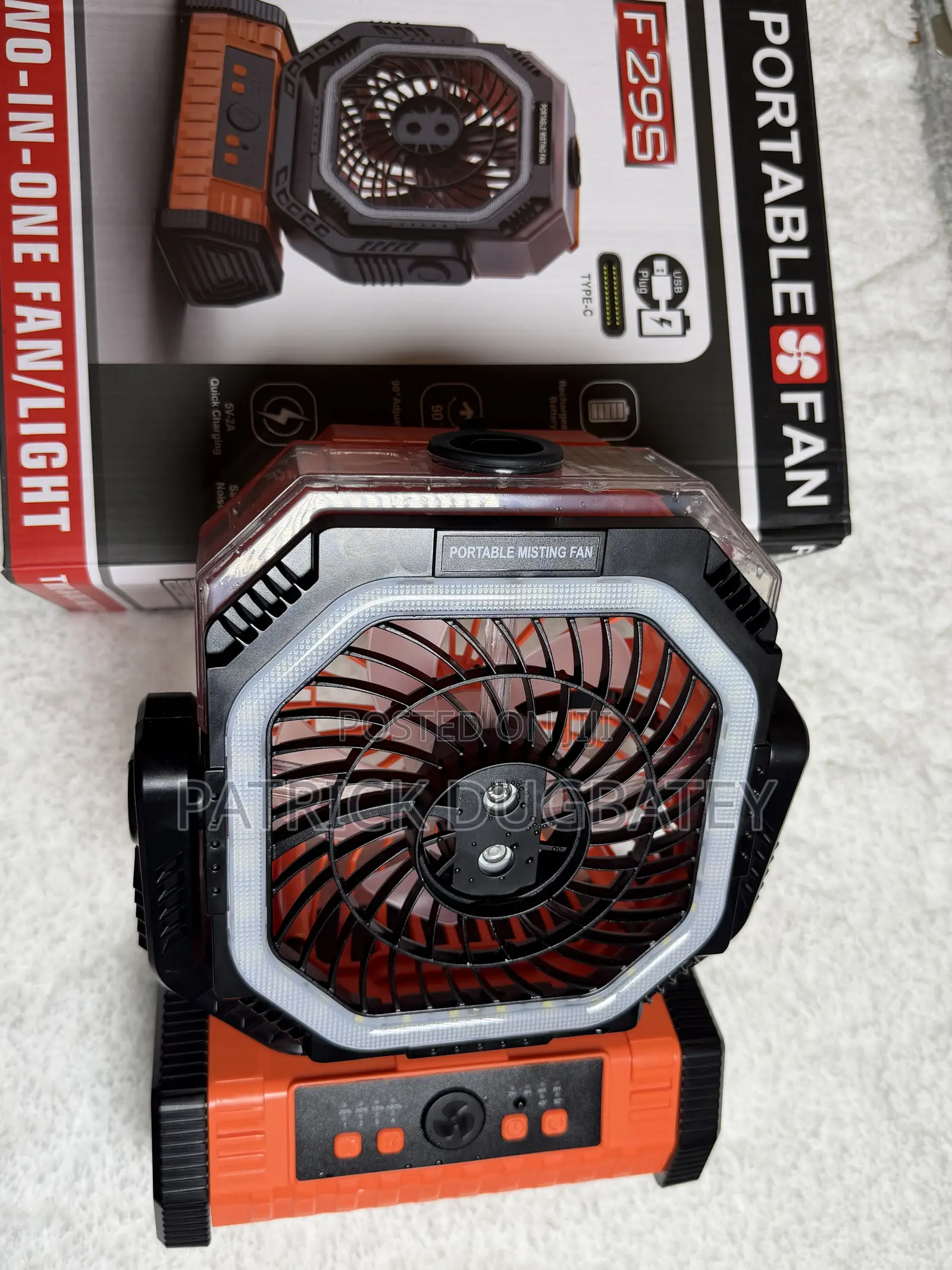 Portable Fan , Two in One Fan/Light ,(Chargeable )