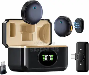 Dual Wireless Lapel Mic With Digital LED Case
