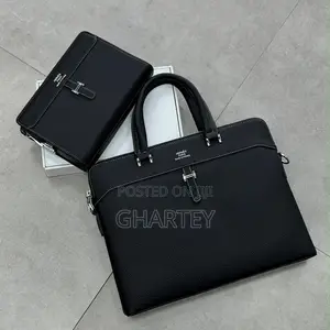 Luxury H Men’s 2-Piece Business Bag Set – Briefcase Handbag | Black