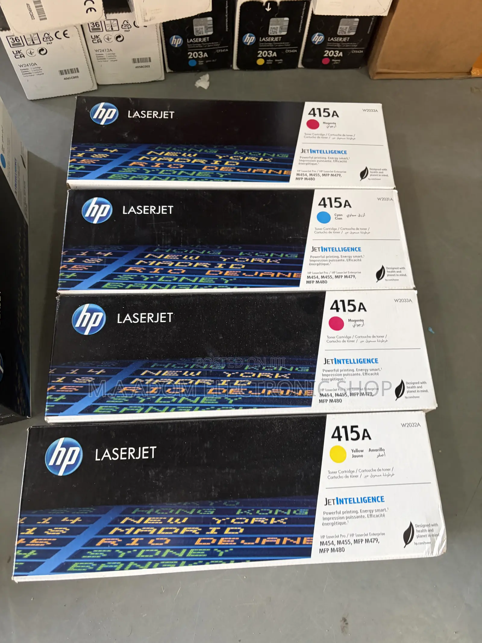 HP Toner W2031a, W2032a, W2033a (415a) Cyan Yellow Magenta