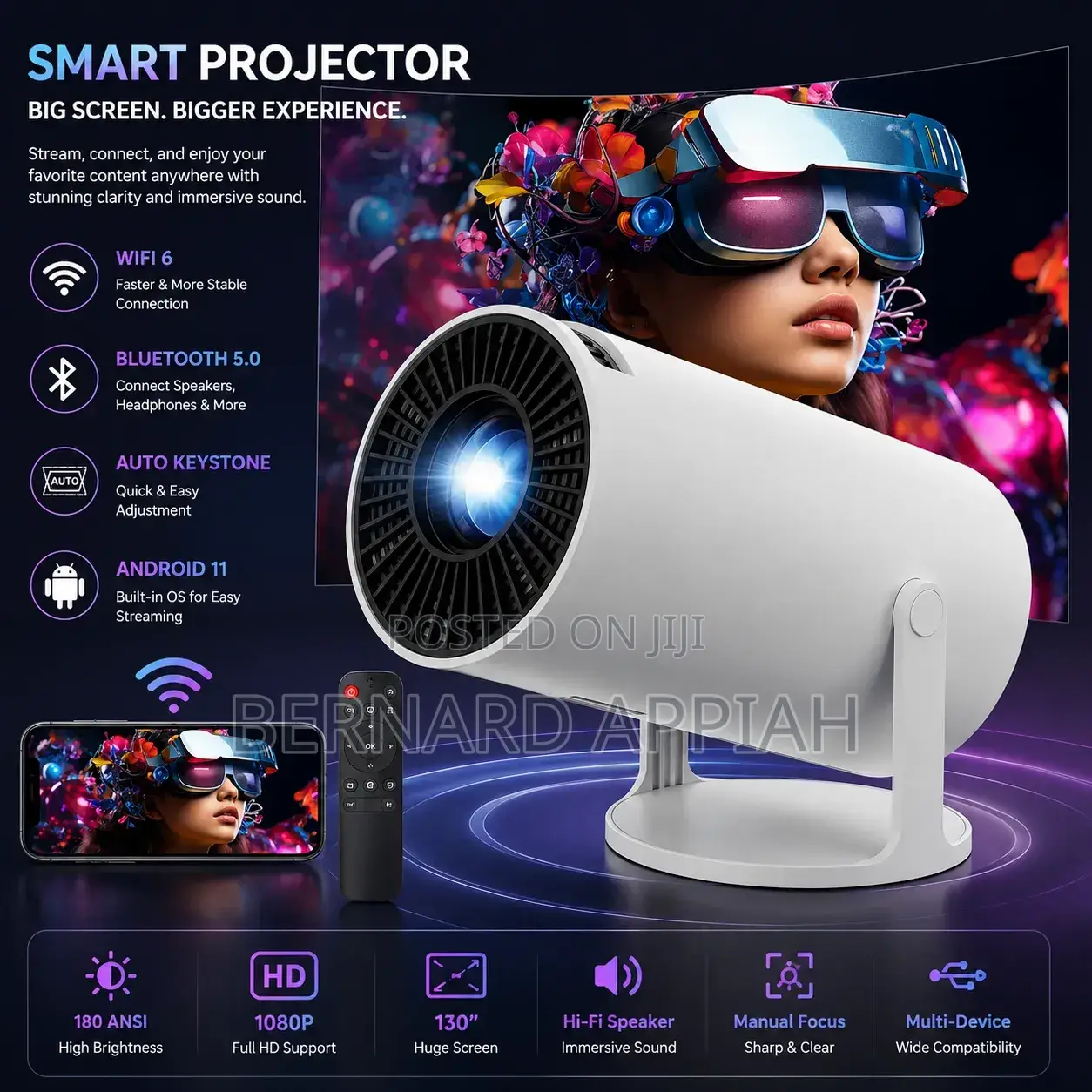 Smart WiFi 6 HD Projector