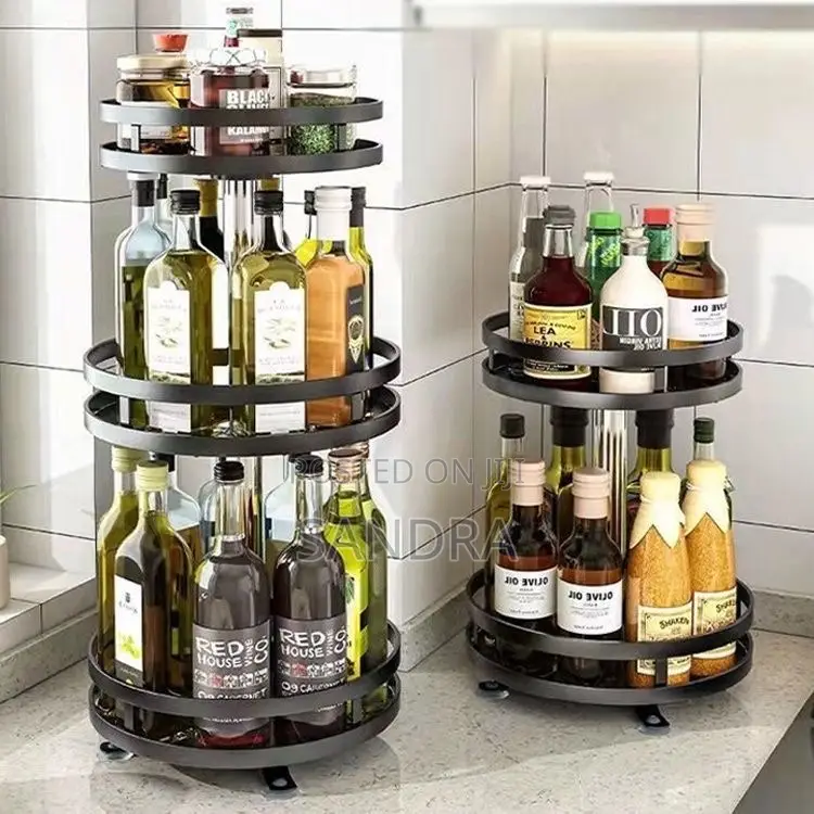 360° Rotating Multi-Tier Kitchen Storage Rack