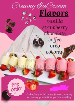 Creamy Vanilla and Strawberry Ice Cream