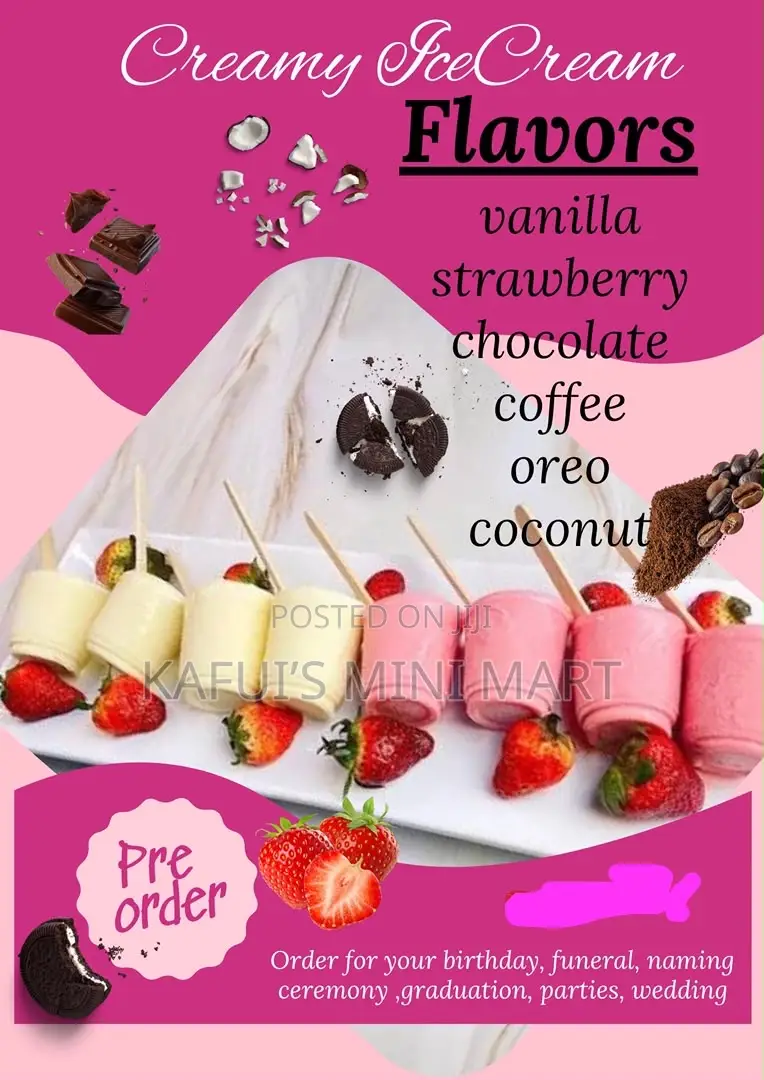 Creamy Vanilla and Strawberry Ice Cream