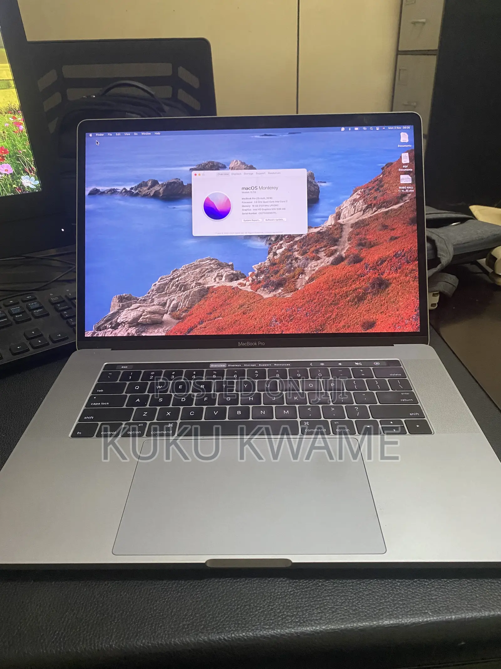 Laptop Apple MacBook Pro 16GB Intel Core i7 SSD 256GB