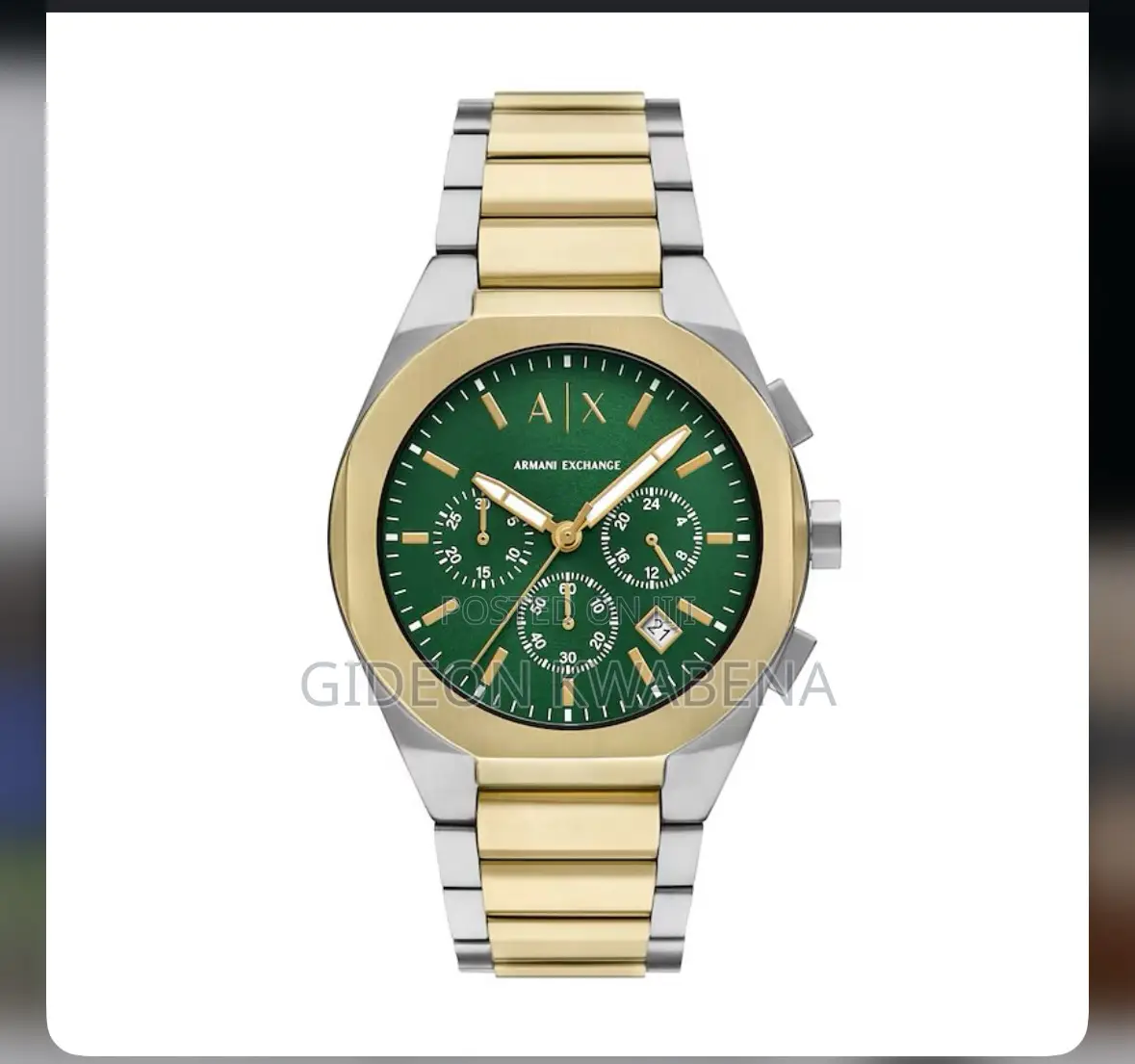 Armani 2 Tone Chronograph Watch