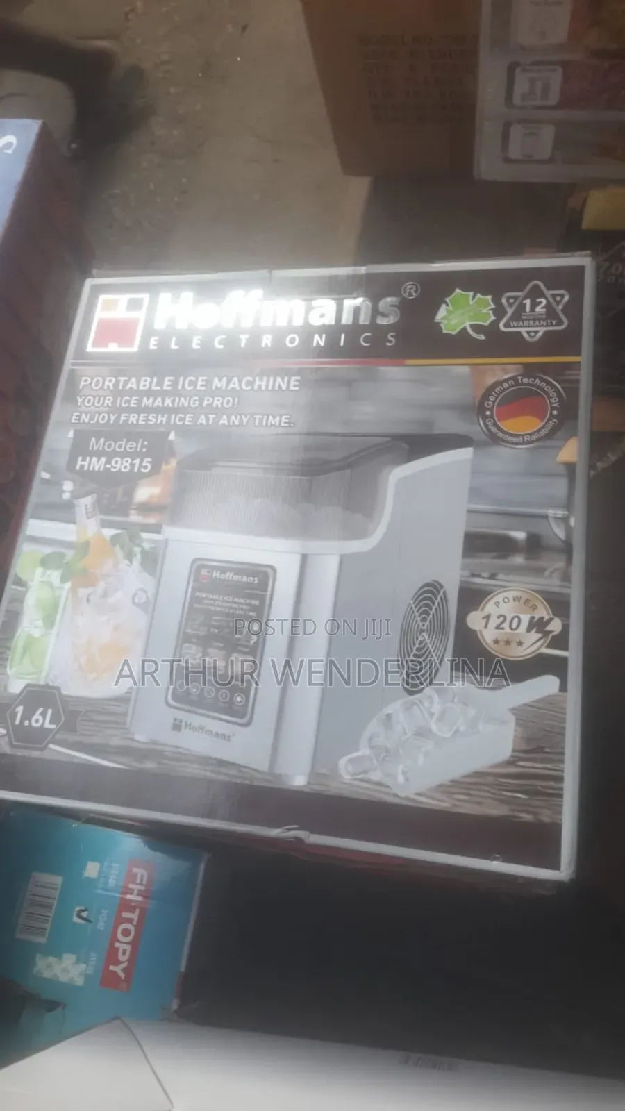 Hoffmans 1.6L Portable Ice Maker: Fresh, Crisp Ice in Minutes