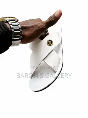 White Leather Slippers