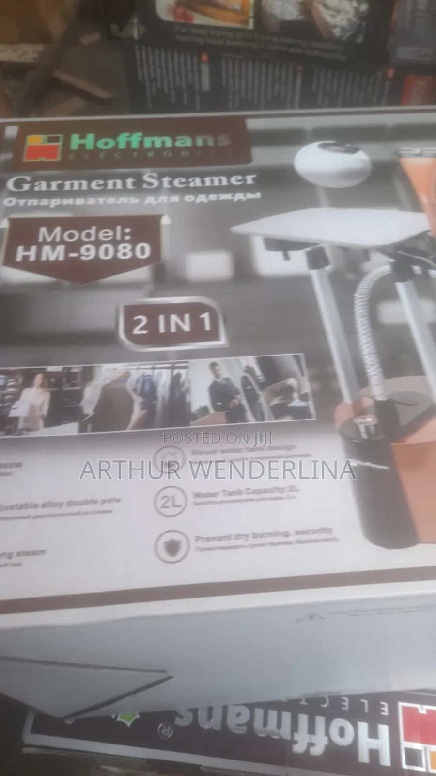 Hoffman Garment Steamer With Ironing Board Stand 2L Water Tank .