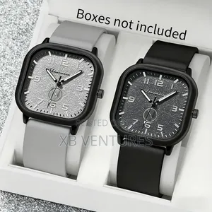 2-in-1 Women/Men Silicone Strap Couple Watch