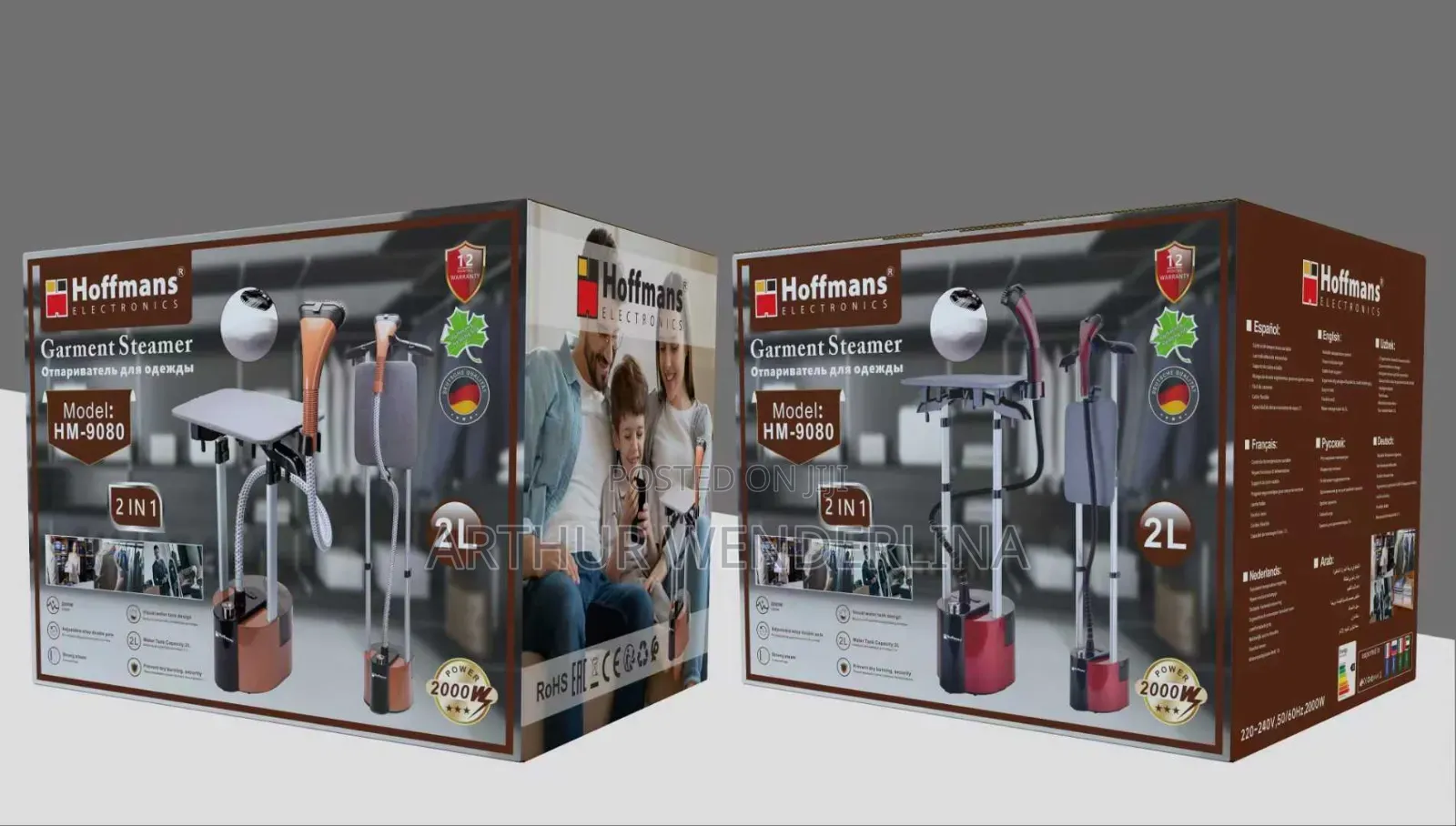 Hoffman Garment Steamer With Ironing Board Stand 2L Water Tank .