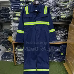 Heavy Duty Industrial Workwear Overall With Hi-Vis Reflective Stripes
