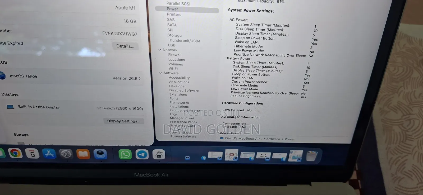 Laptop Apple MacBook Air 2020 M1 16GB Apple M1 SSD 512GB