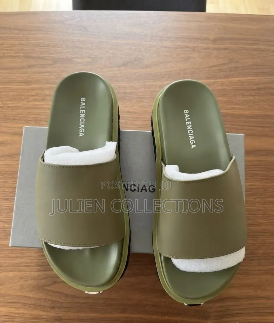 Balenciaga Slide Black and Amry Green