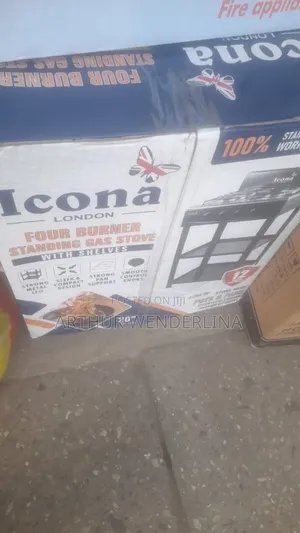 Icona 4-Burner Standing Gas Stove With Leg Shelves