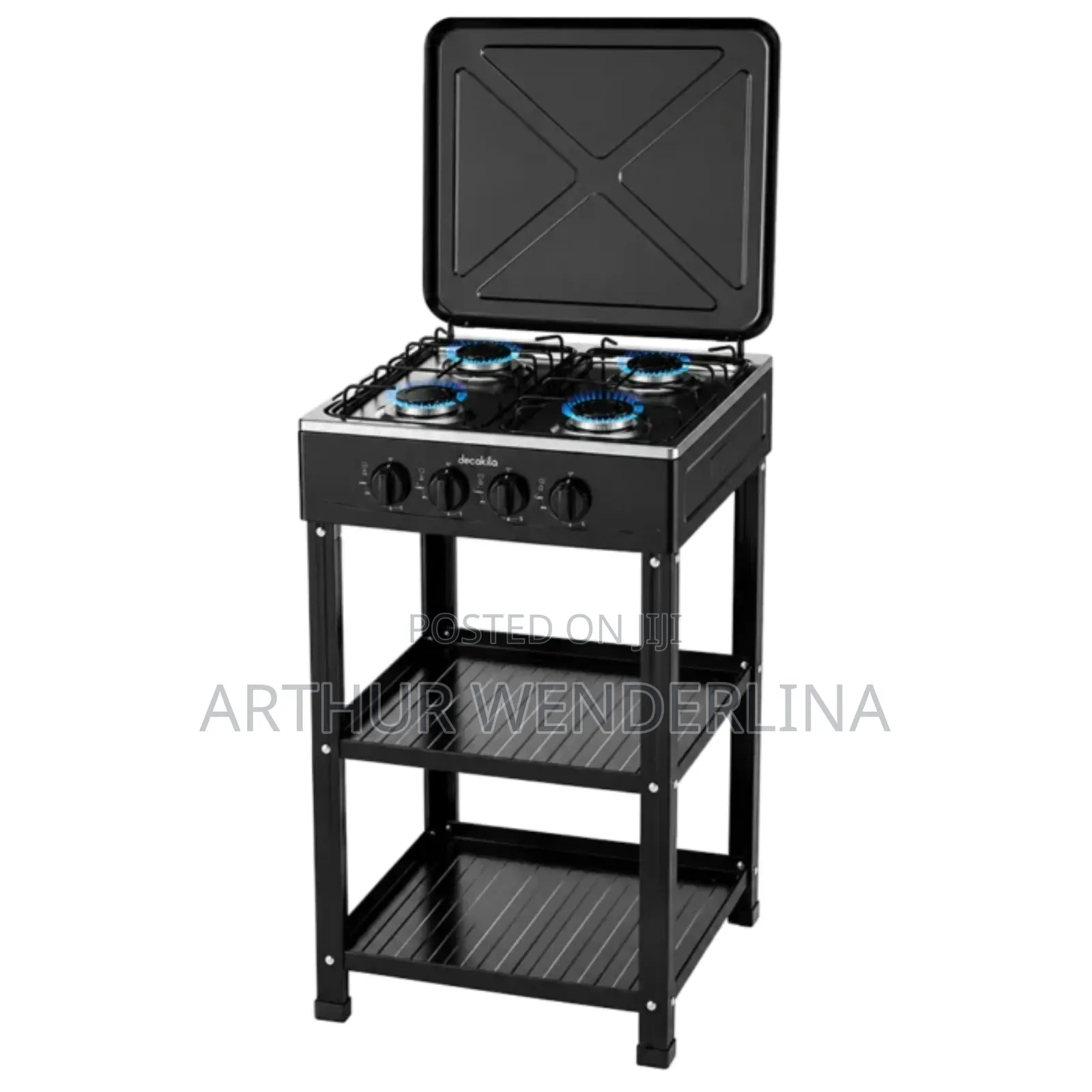 Icona 4-Burner Standing Gas Stove With Leg Shelves