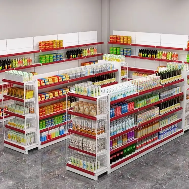 Commercial Supermarket Display Racks Pharmacy Gondola Shelving Units