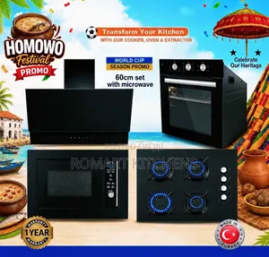 Quality Turkish 60cm Set. Oven, Burner, Extractor and Microwave