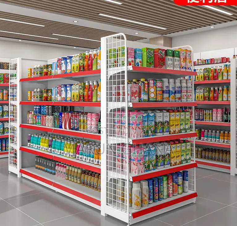 Heavy Duty Metal Supermarket Shelves Retail Store Display Racks