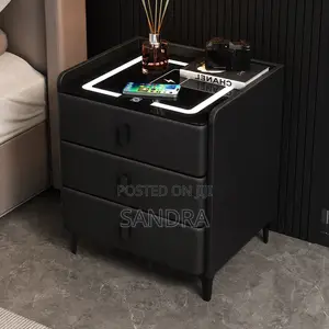 3-Drawer Smart LED Bedside Table With Wireless Charging