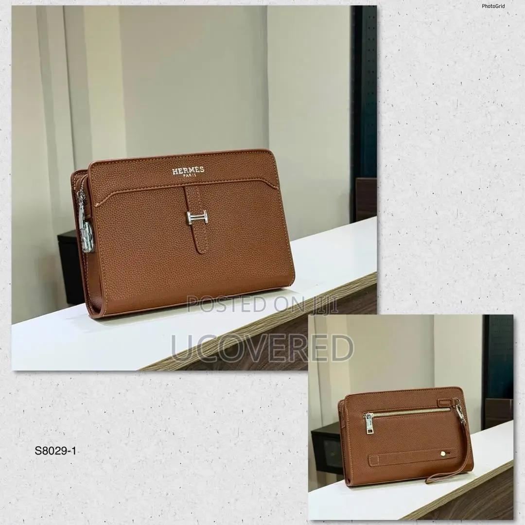 Hermes-Style Men's Clutch Bags