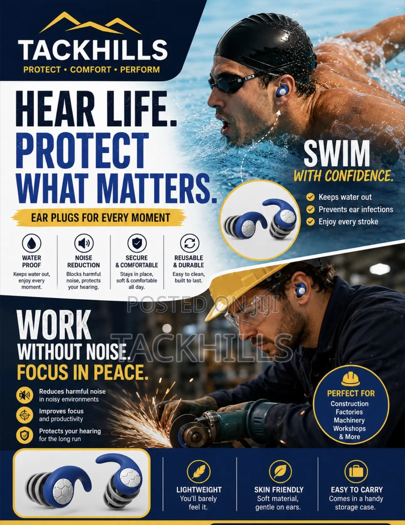Noise Cancellation Plugs or Swimming Plugs