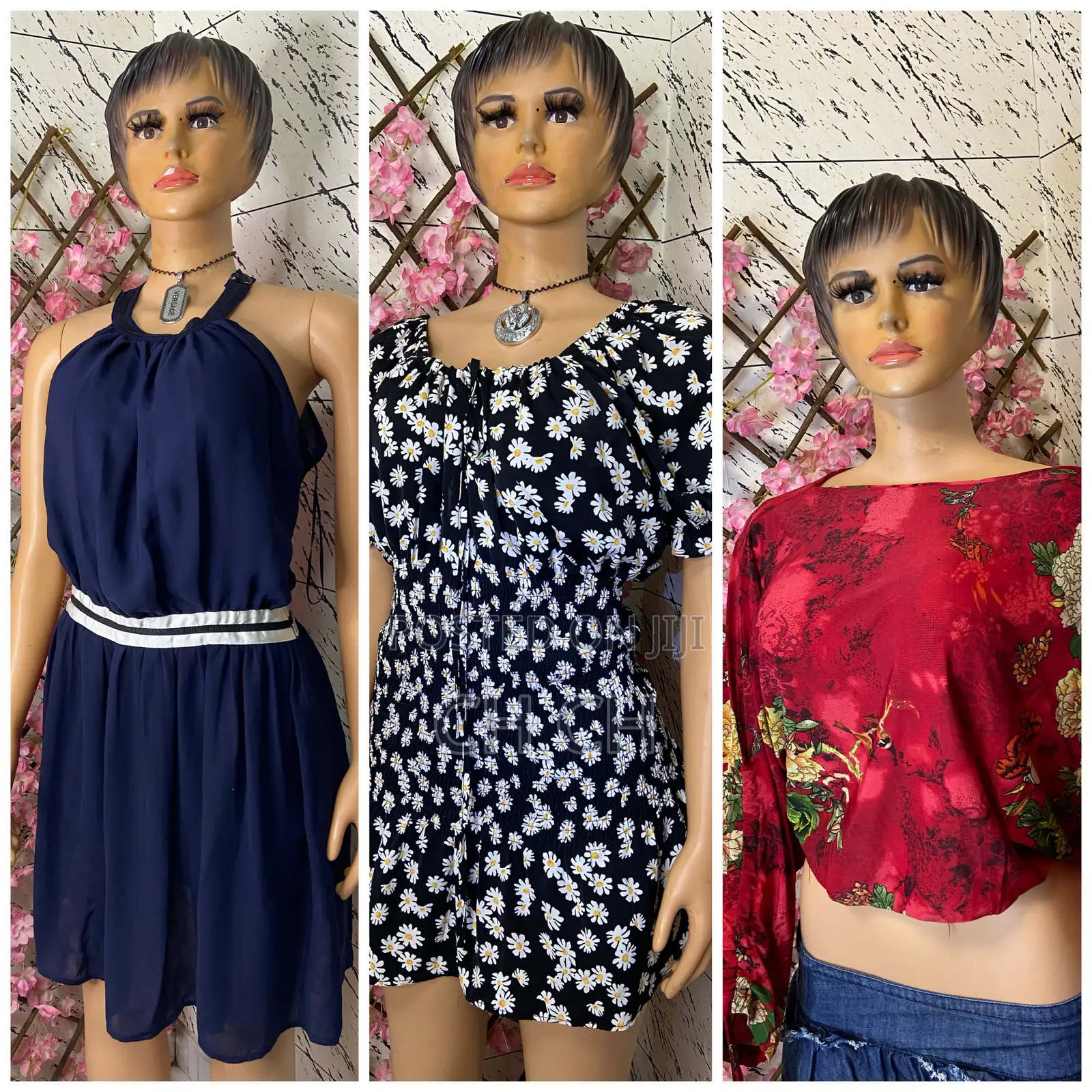 2 Pieces of Beautiful Ladies Dress and a Red Top for 100 Cedis