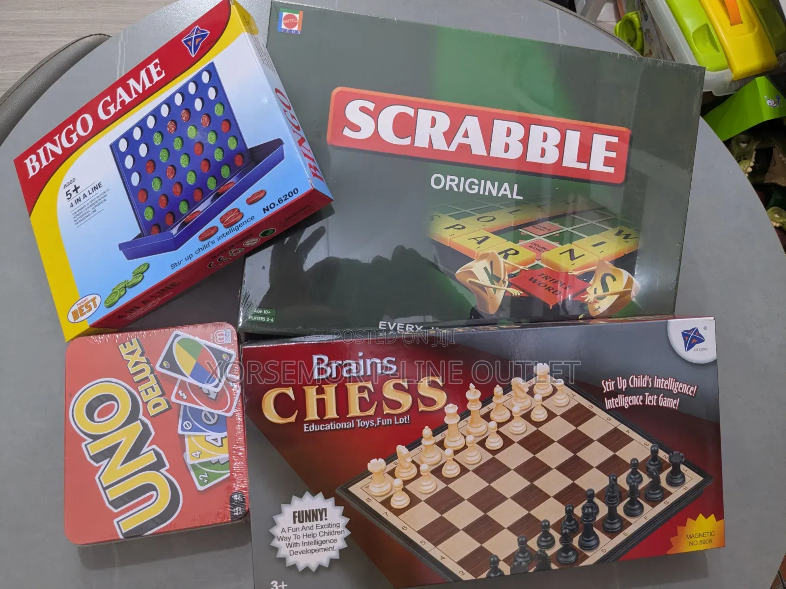 Scrabble, Bingo , Chess and Uno