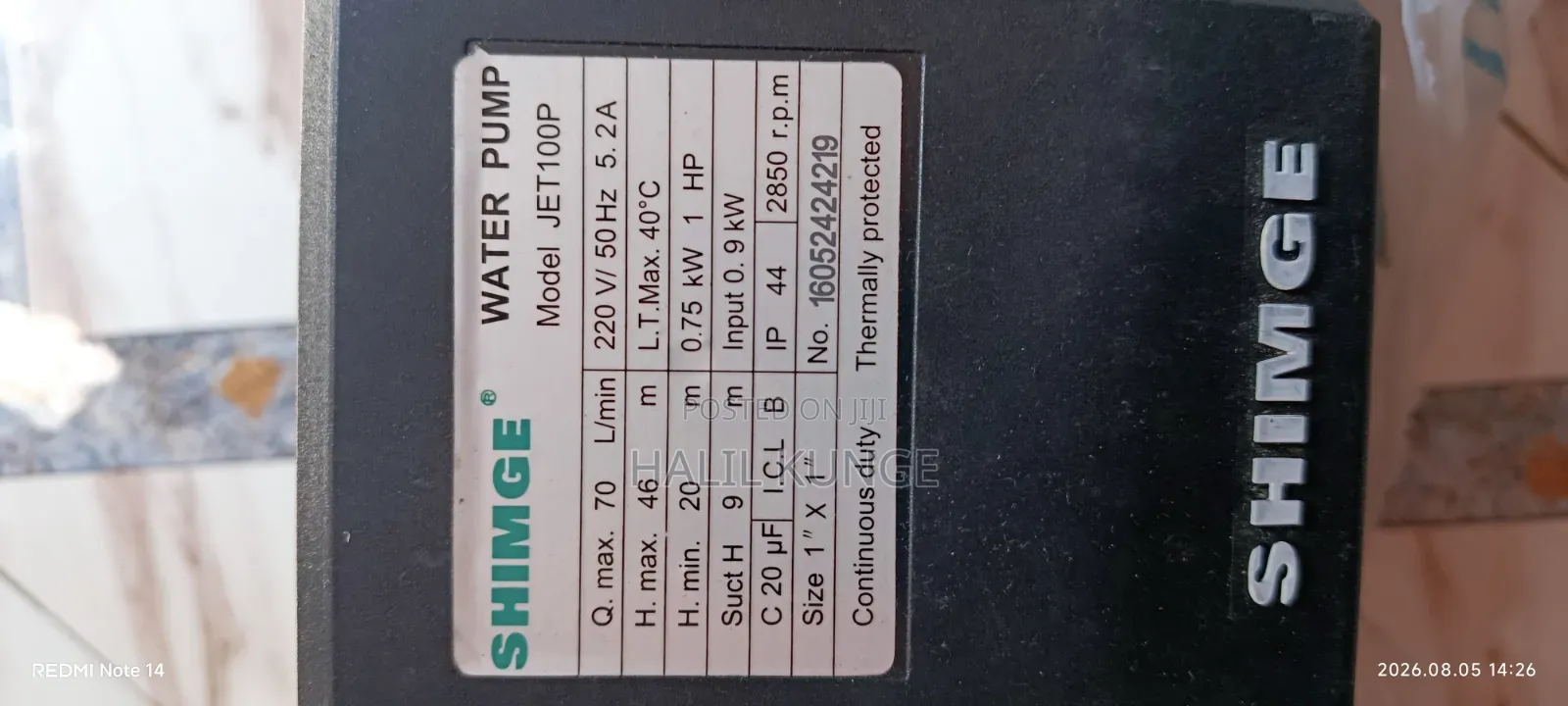 Brand New Shimge 1HP Pump + Shimge PS-01 Automatic Booster Kit