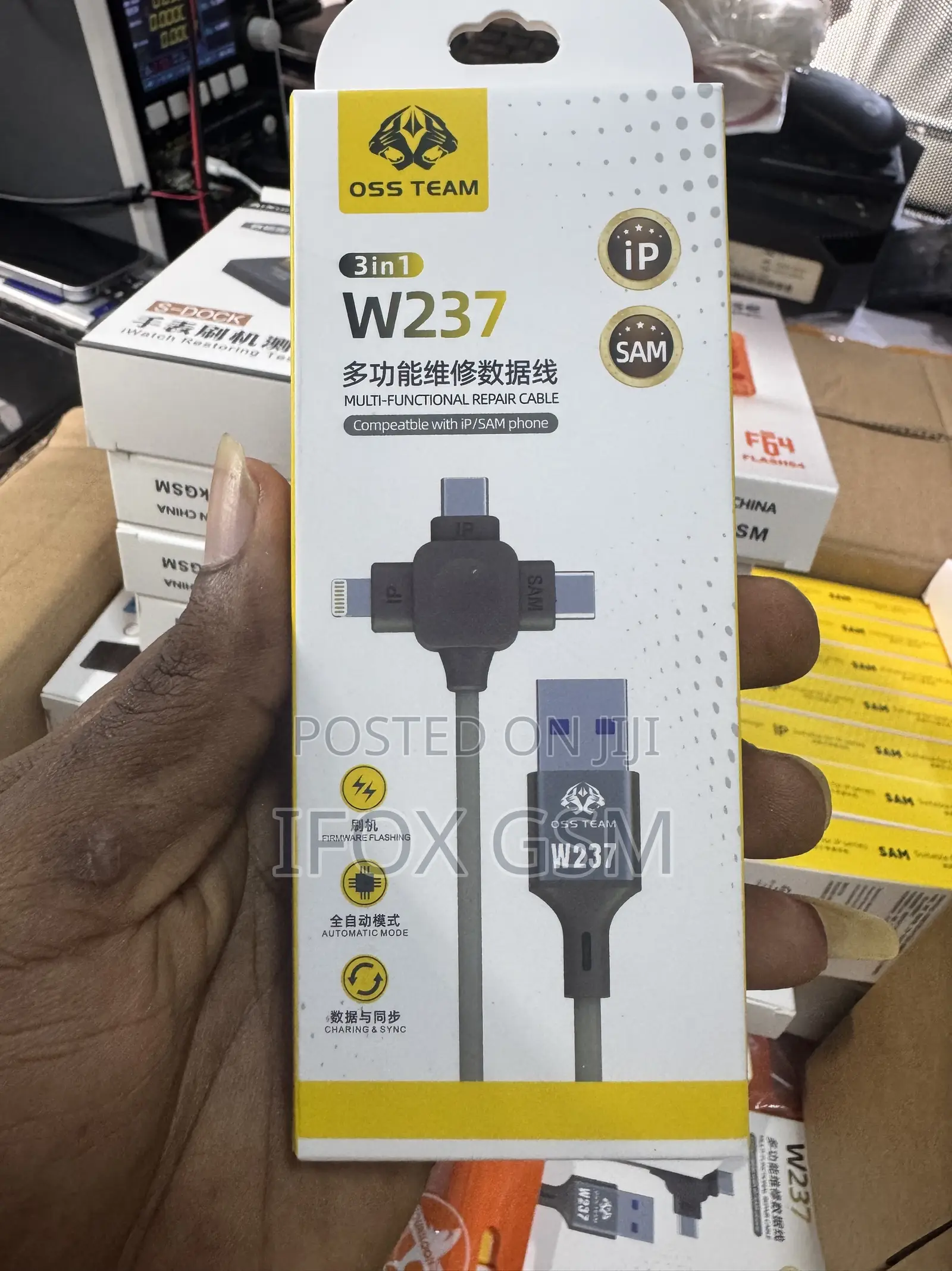 OSS TEAM W237 3-in-1 iPhone Samsung Repair Cable