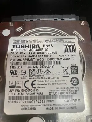 1TB Laptop Hard Disk Drive ( Toshiba